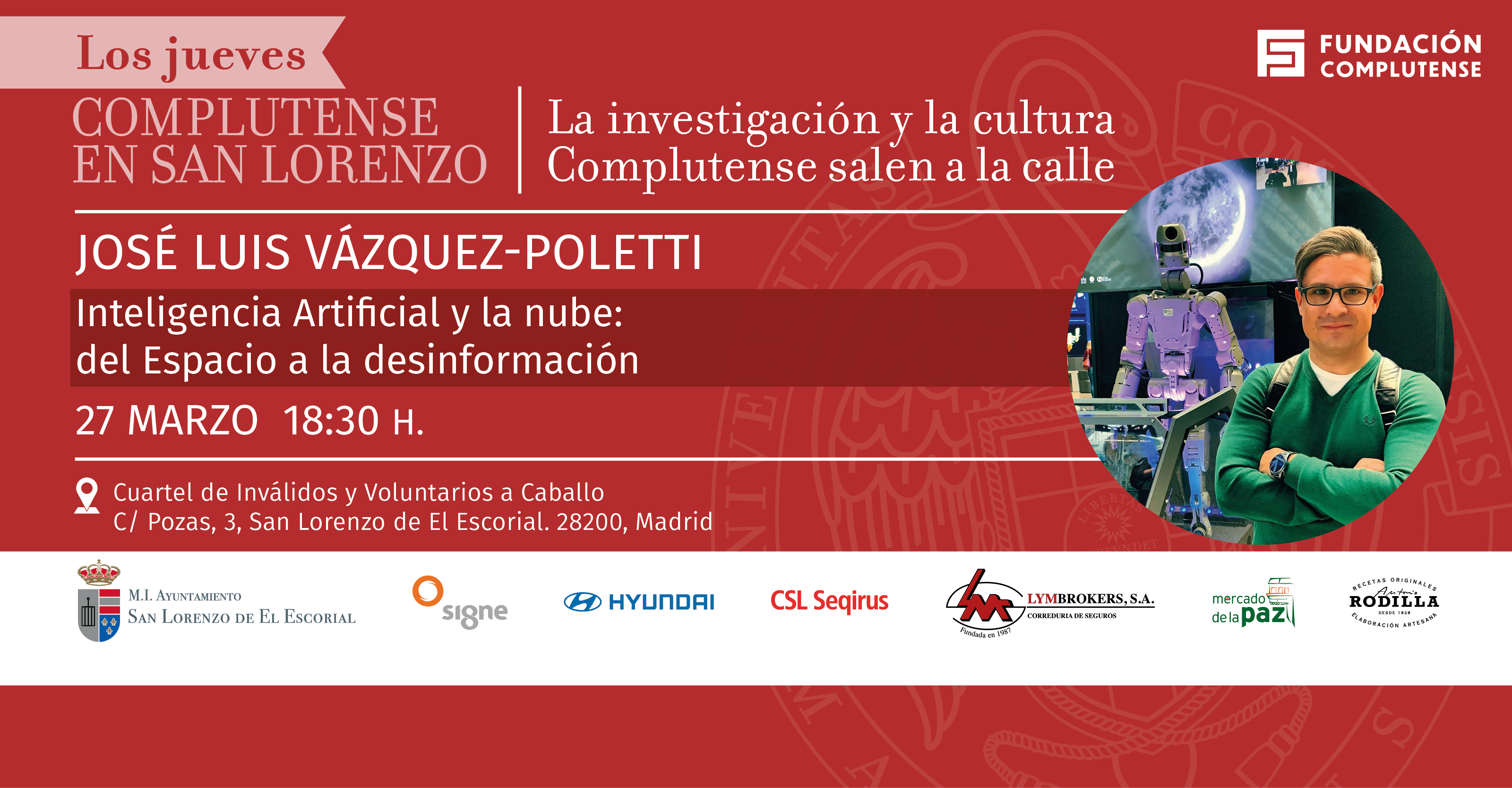 El próximo "Jueves en San Lorenzo" hablamos sobre IA con José Luis Vázquez-Poletti ¡Inscríbete!